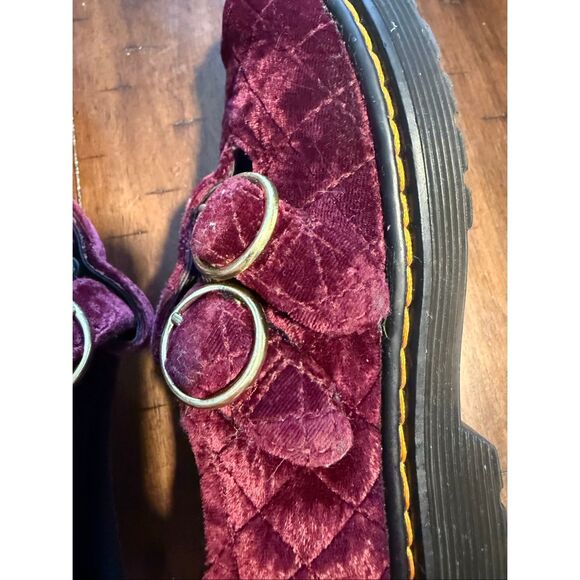 DR MARTENS JUNIOR 8065 QUILTED VELVET MARY JANE SHOES - Picture 8 of 14